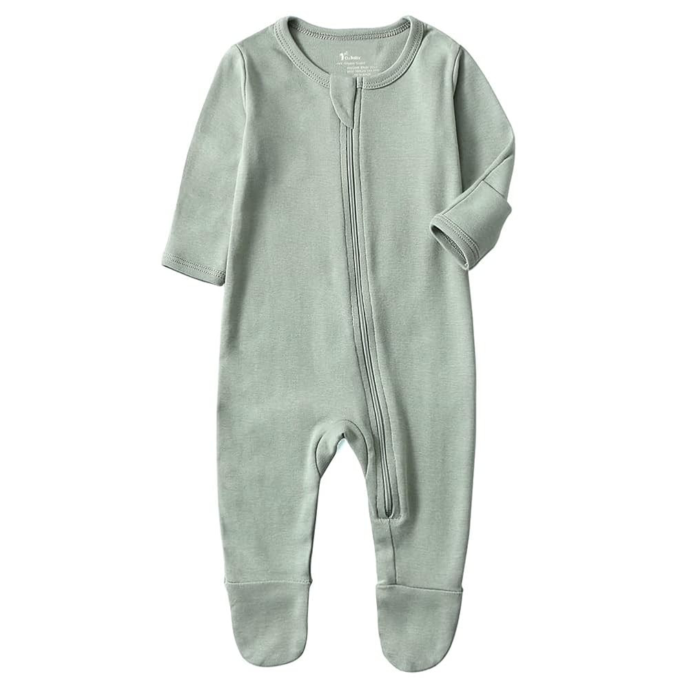 O2 BABY Baby Boys Girls Organic Cotton Zip-Front Sleeper Pajamas, Footed Sleep 'n Play | Amazon (US)