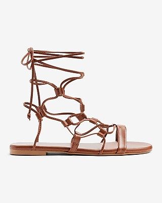 Tie-Up Gladiator Flat Sandals | Express