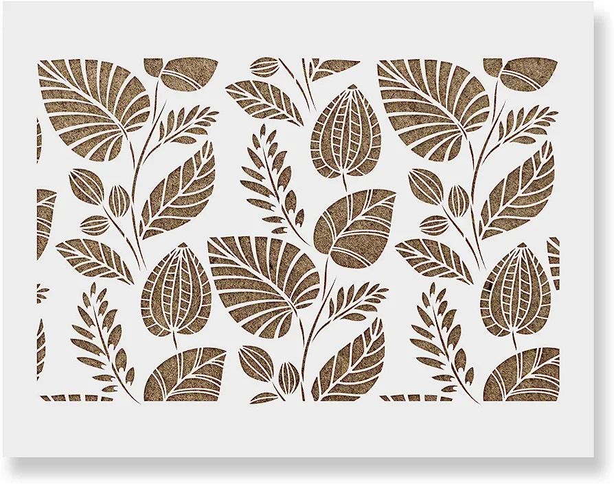 Scandinavian Palm Leaves Pattern Wall Stencil - DIY Wallpaper Alternative - Brighten Up Your Home... | Amazon (US)