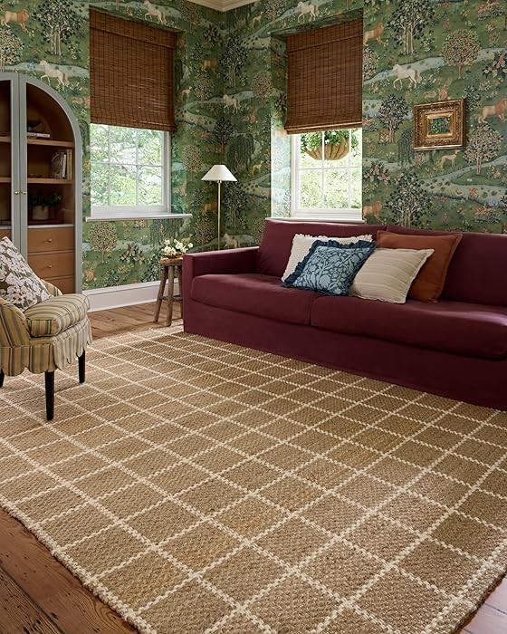 Loloi Chris Loves Julia Fletcher Collection FLE-01 Natural/Ivory 5'-0" x 7'-6", .37" Pile Height,... | Amazon (US)