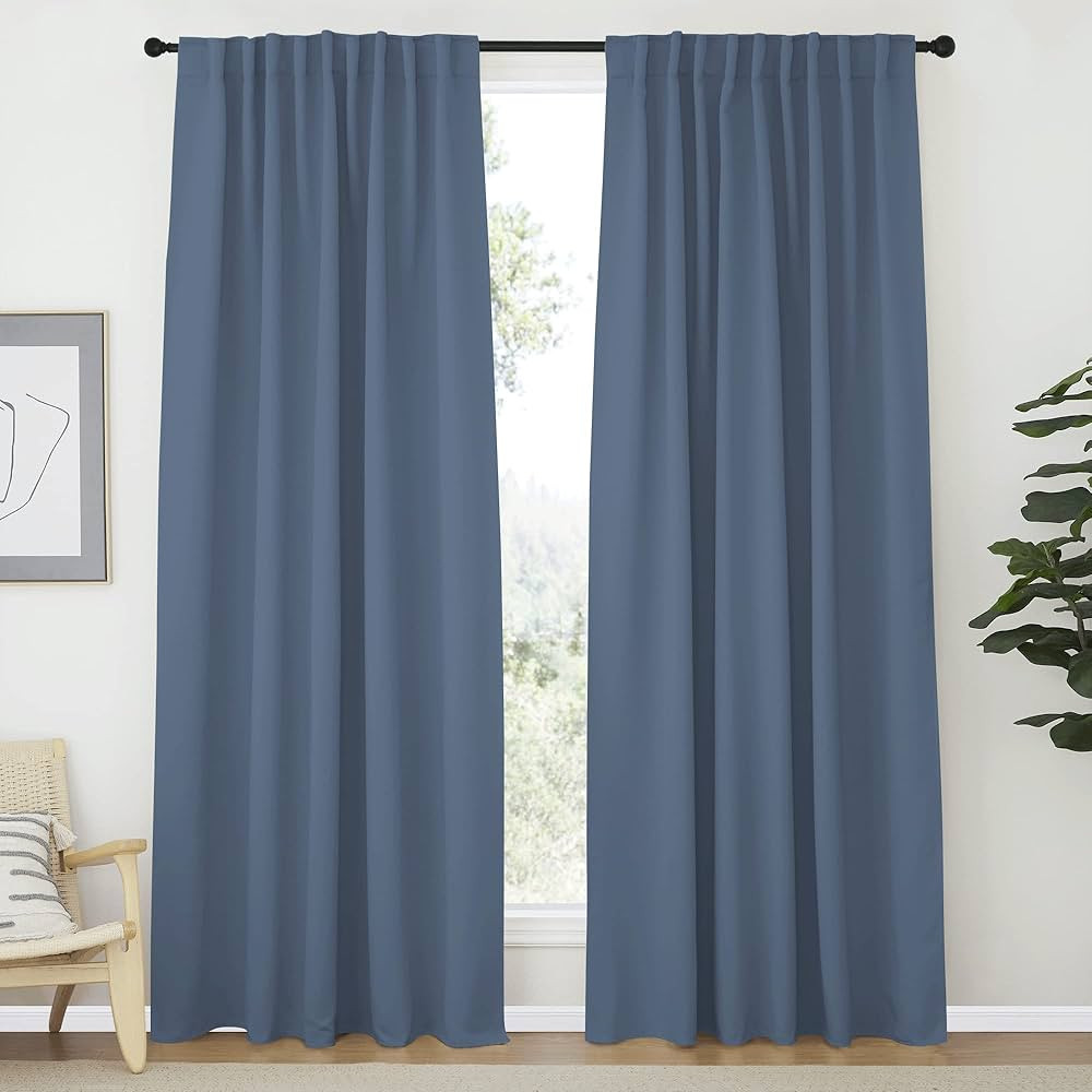 NICETOWN Blackout Curtains 84 inches Long, Rod Pocket & Back Tab Window Curtains, Eatra Long Drap... | Amazon (US)