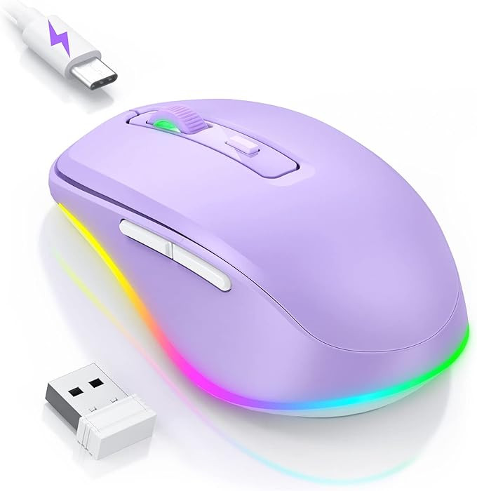 PEIOUS Wireless Mouse Jiggler - LED Wireless Mice with Build-in Mouse Mover, Rechargeable Moving ... | Amazon (US)