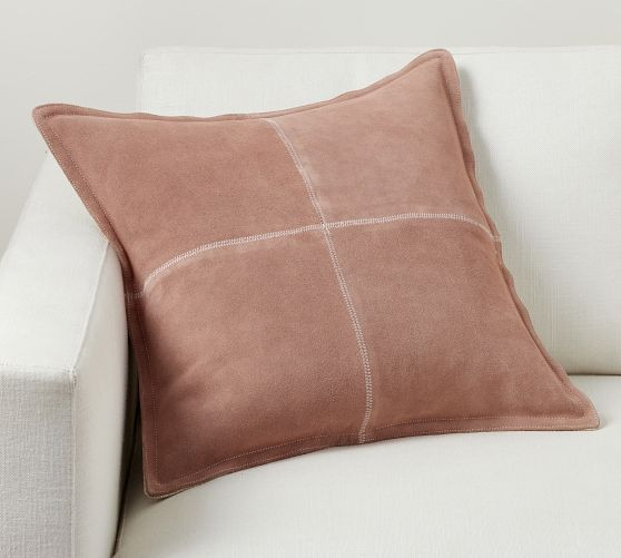 Pieced Suede Pillow | Pottery Barn (US)