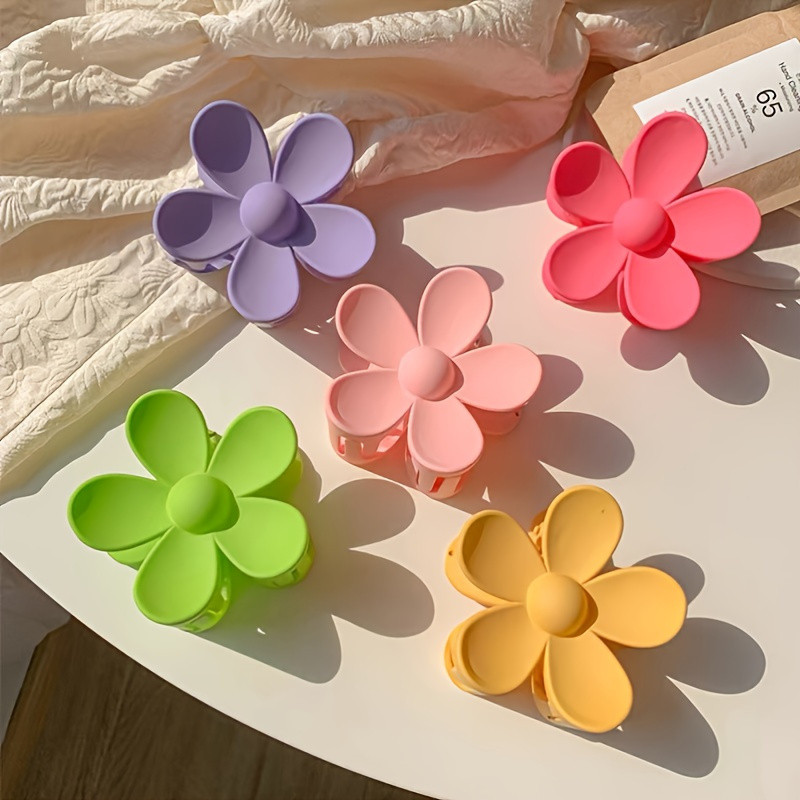 Women Girl Cute Candy Color Flower Plastic Hair Claw Clip Sweet Matte Hair Holder Clip Hairpin Fashi | Temu Affiliate Program