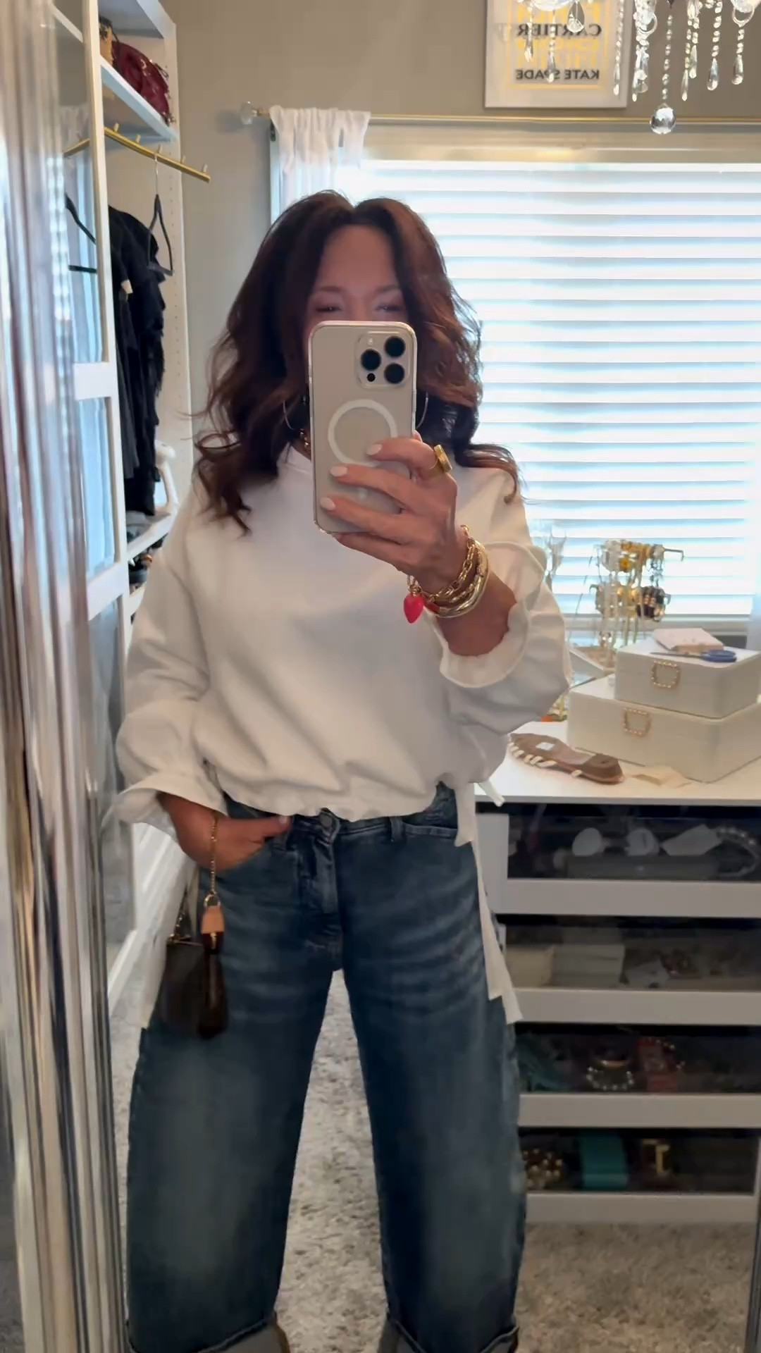 Cute casual, comfortable denim from anthropology with a beautiful sweatshirt that can be dressed up or down from Amazon ￼

#LTKPetite #LTKootd #LTKActive