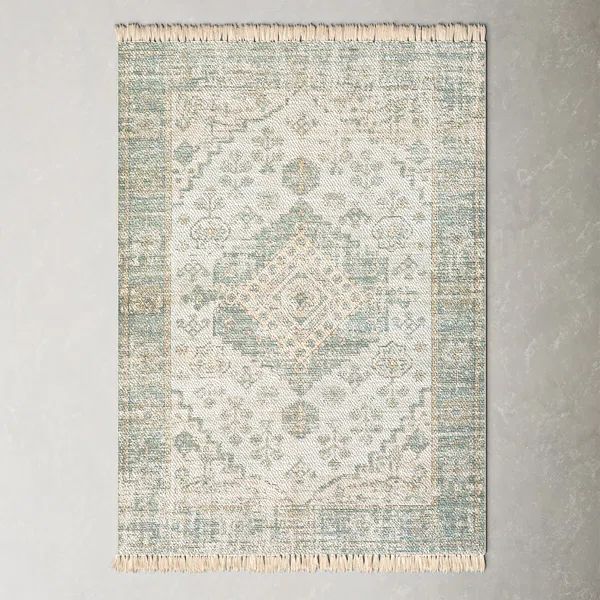 Tucson Handmade Flatweave Sage/Dark Green/Light Olive/White Rug | Wayfair North America