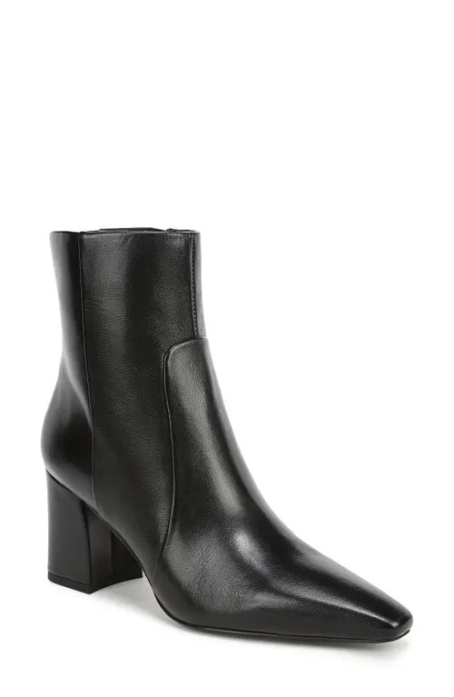 Sam Edelman Scottie Block Heel Bootie in Black Leather at Nordstrom, Size 7 | Nordstrom