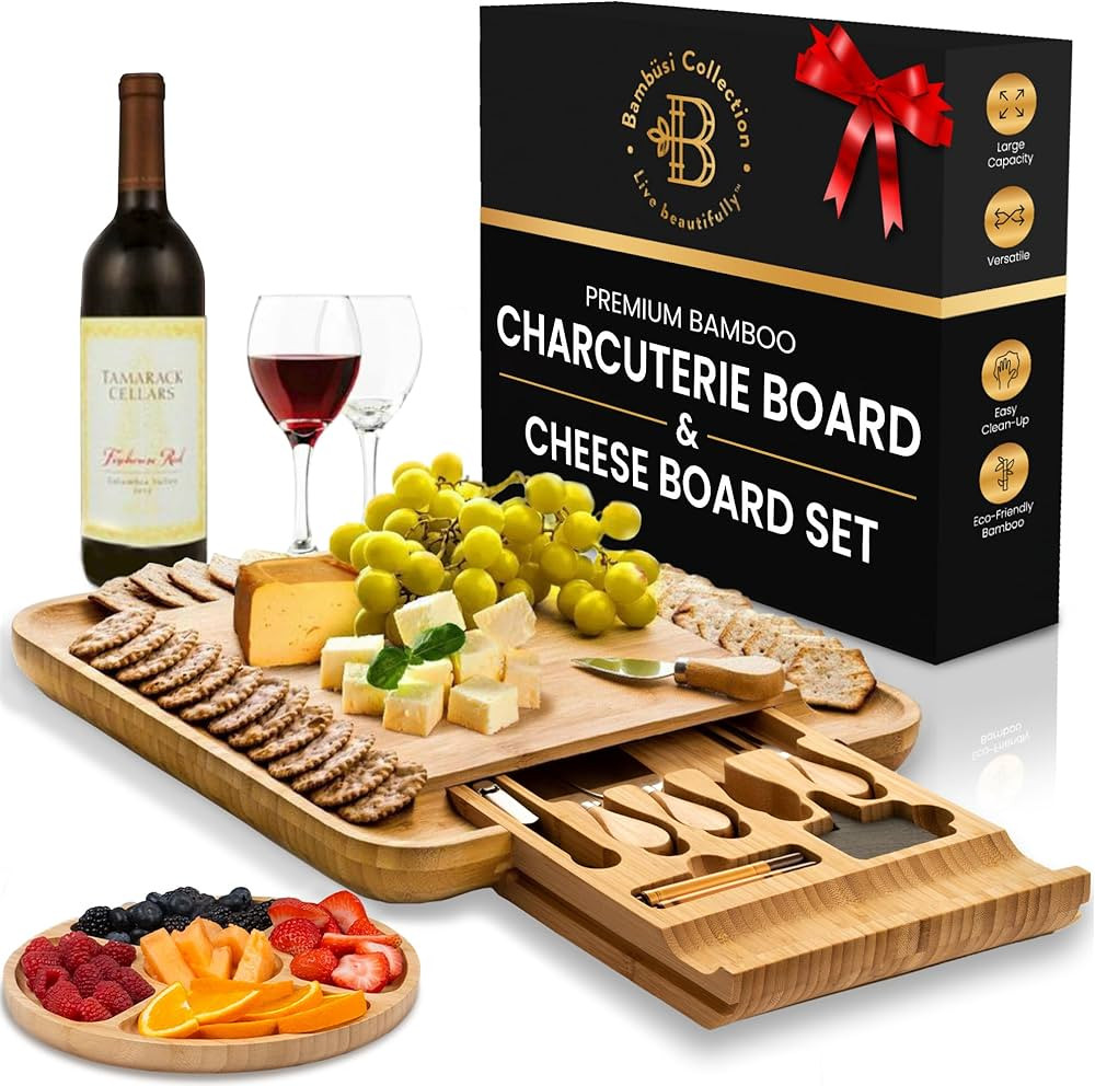 Charcuterie Board - Bamboo Cheese Board and Charcuterie Boards Gift Set with Knife for Entertaini... | Amazon (CA)