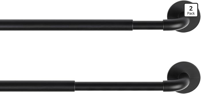 KXLIFE 2 Pack Adjustable Sticky Self-Adhesive 3/8 Inch Sash Curtain Rod, 11 to 17 Inch Cafe Sidel... | Amazon (US)