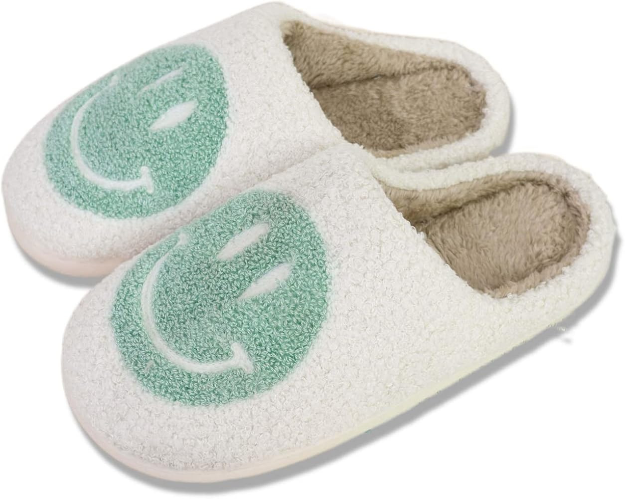 PATROK Smiley Face Slippers (US Womens 8 / Mens 6.5), Retro House Slippers with Anti-Skid Sole, L... | Amazon (US)