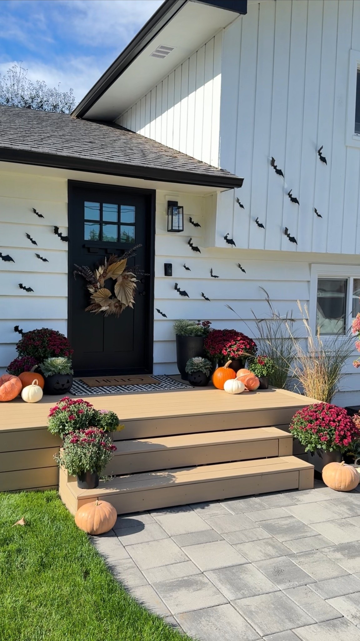 My fall porch 🍂 My wreath is from a few years ago, tried to link similar ones! All the beautiful mums & cabbage are from Home Depot 

#LTKFindsUnder100 #LTKHalloween #LTKHome