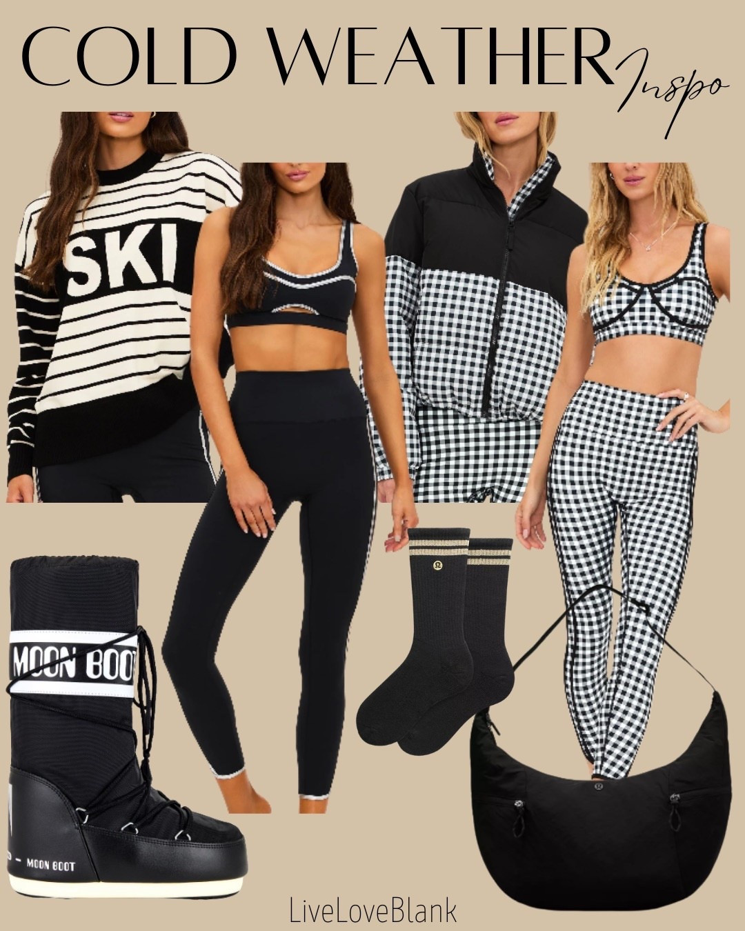 Beach Riot Athleisure, sweater and puffer coat 
Moon Boots, all socks and lululemon tote 
Outfits for her 
Gifts for her 


#LTKSeasonal #LTKActive #LTKootd