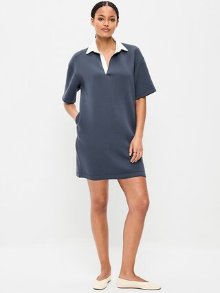 Bounce Fleece Short-Sleeve Polo Dress | Old Navy (US)