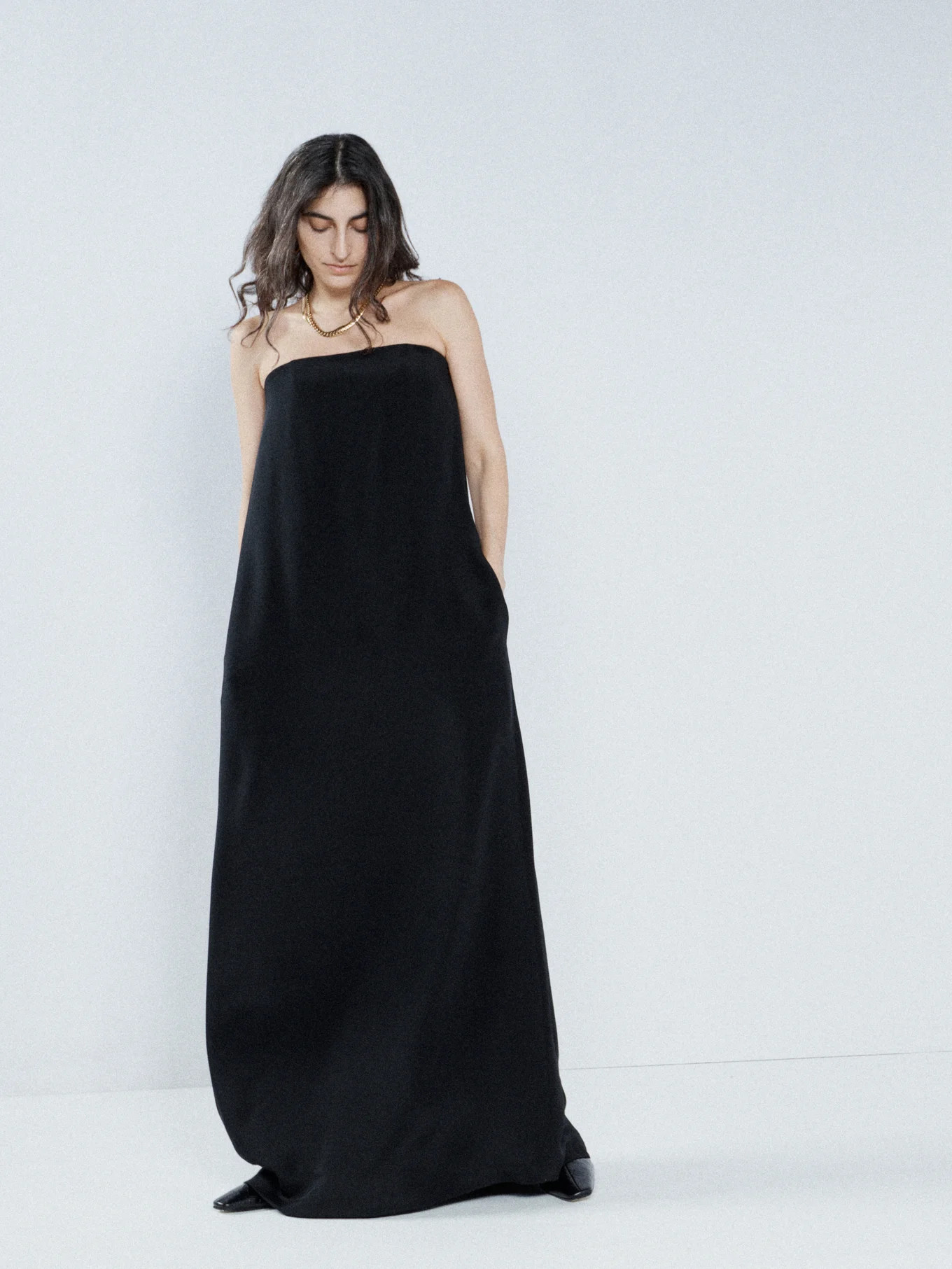 Bandeau-neck silk-satin maxi dress | Matches (EU)