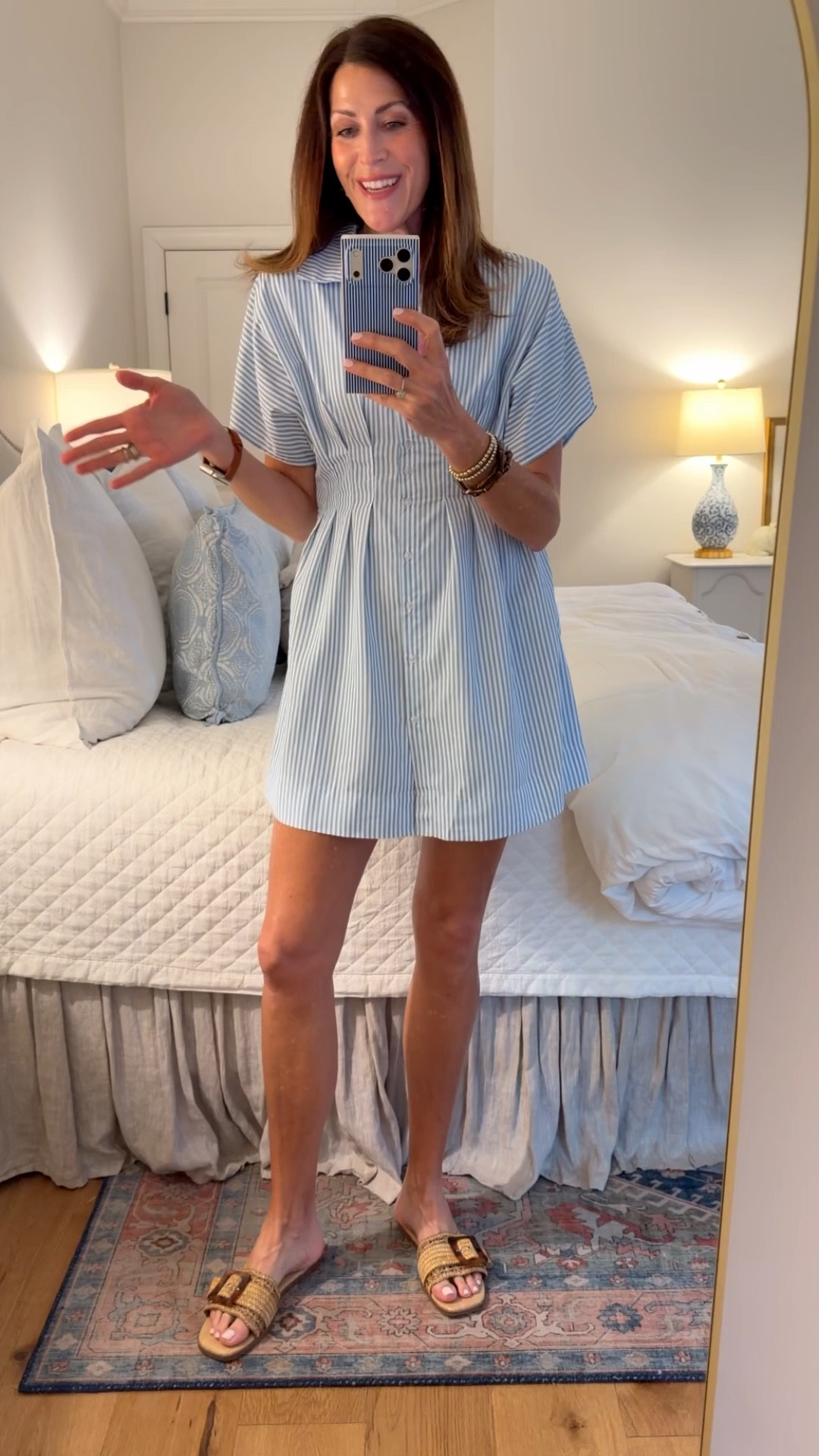 One of my favorite light weight dresses to grab for during spring and summer…also looks cute with a denim or white denim jacket! Under $40, runs TTS! 