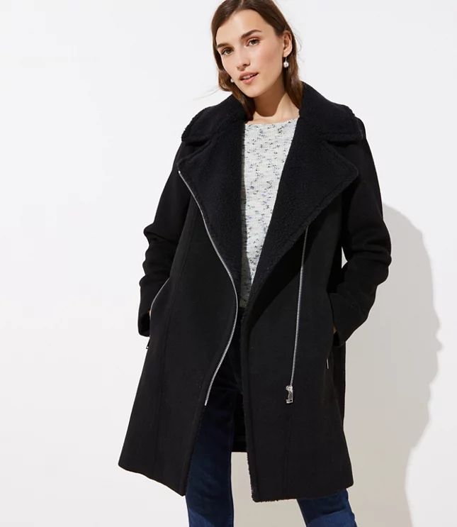 Faux Shearling Moto Jacket | LOFT | LOFT