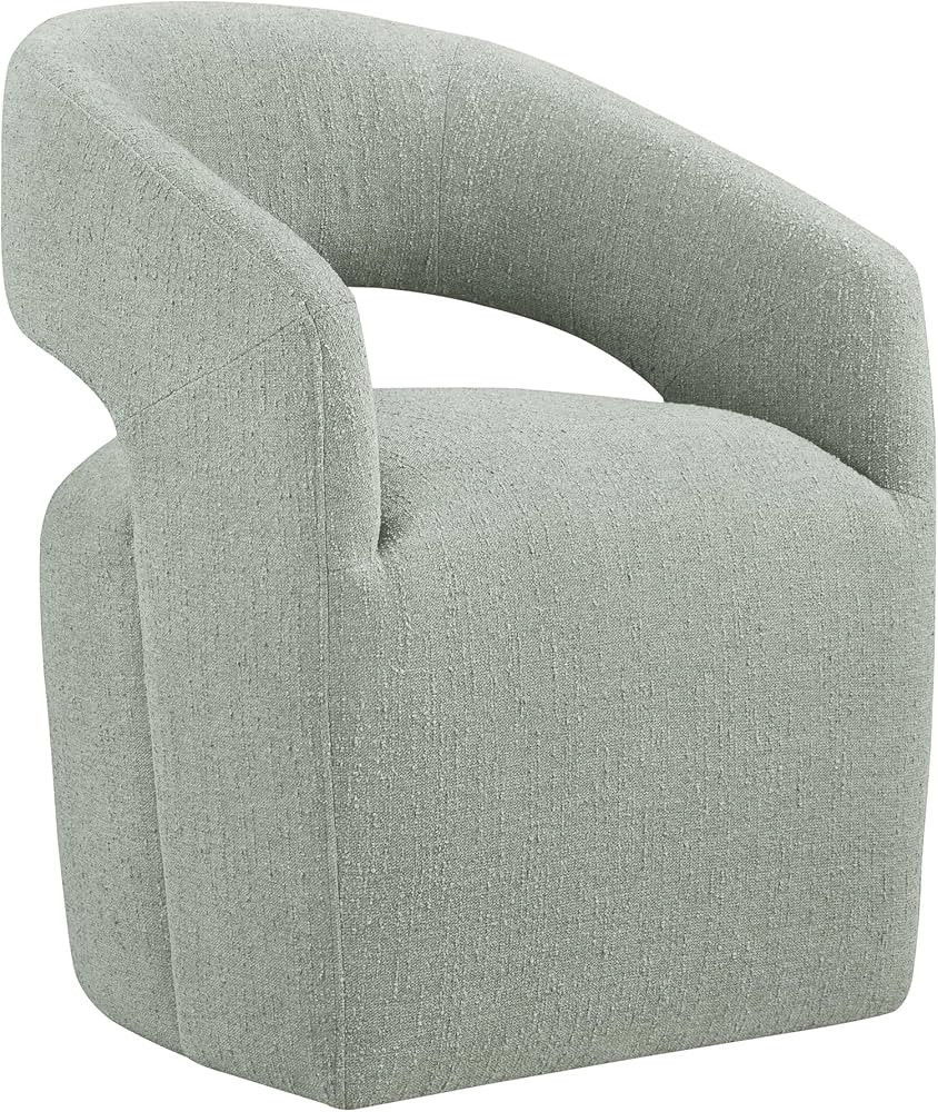 Upholstered Dining Chairs with Casters No Assembly Modern Barrel Armchair with Rollers for Dining... | Amazon (US)