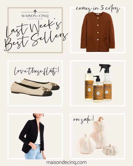 Last week’s best sellers include cute fall sweaters and blazers and adorable stoneware pumpkins from PB - on sale!

#falldecor #homedecor #falloutfit #flats 

#LTKover40 #LTKSeasonal #LTKhome