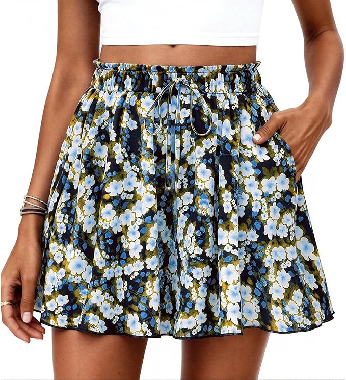 PRETTYGARDEN Women's Flowy Shorts Summer Fashion 2026 Beach Vacation Clothes Casual High Waist Wi... | Amazon (US)