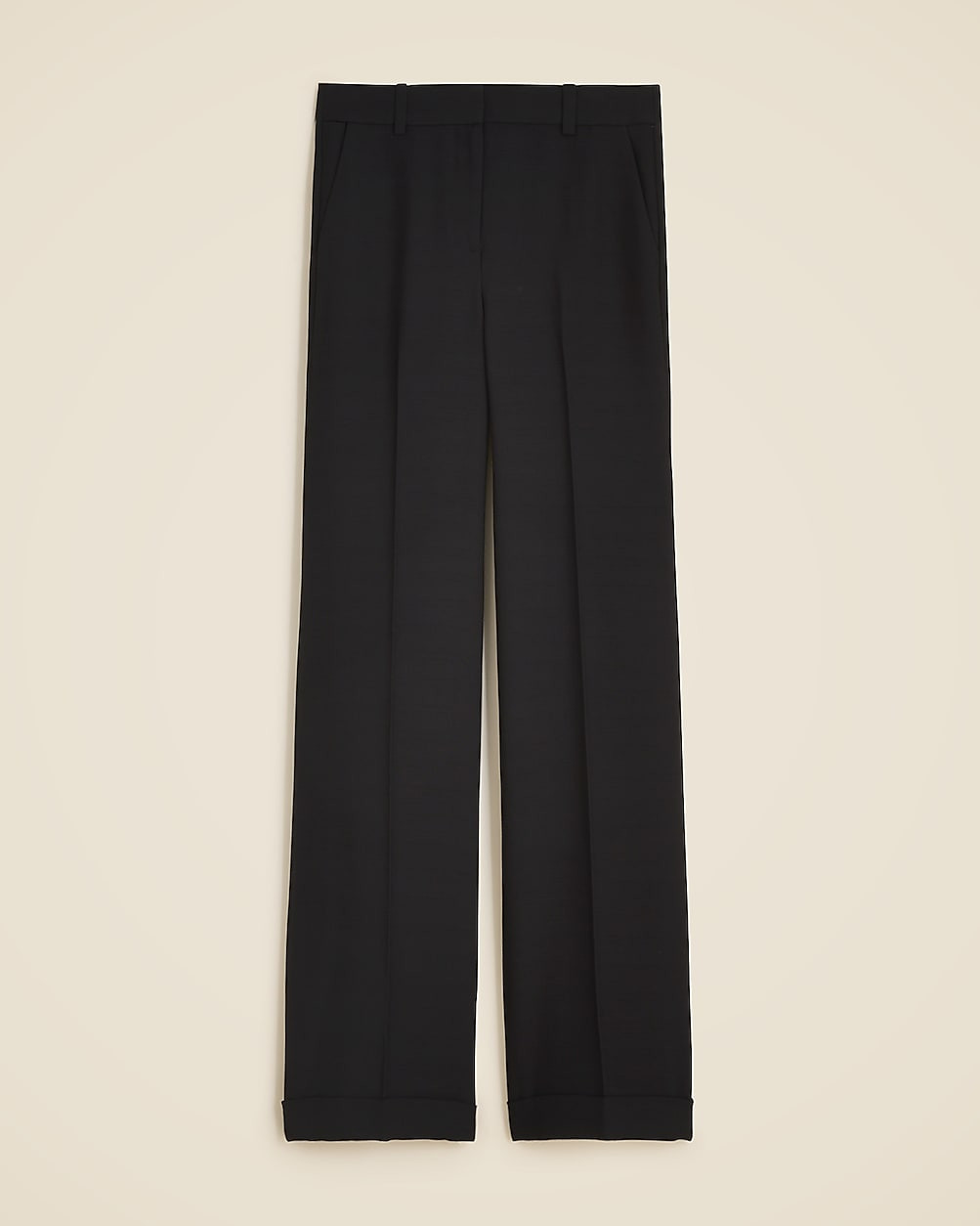 Cuffed wide-leg trouser in luster canvas | J. Crew US