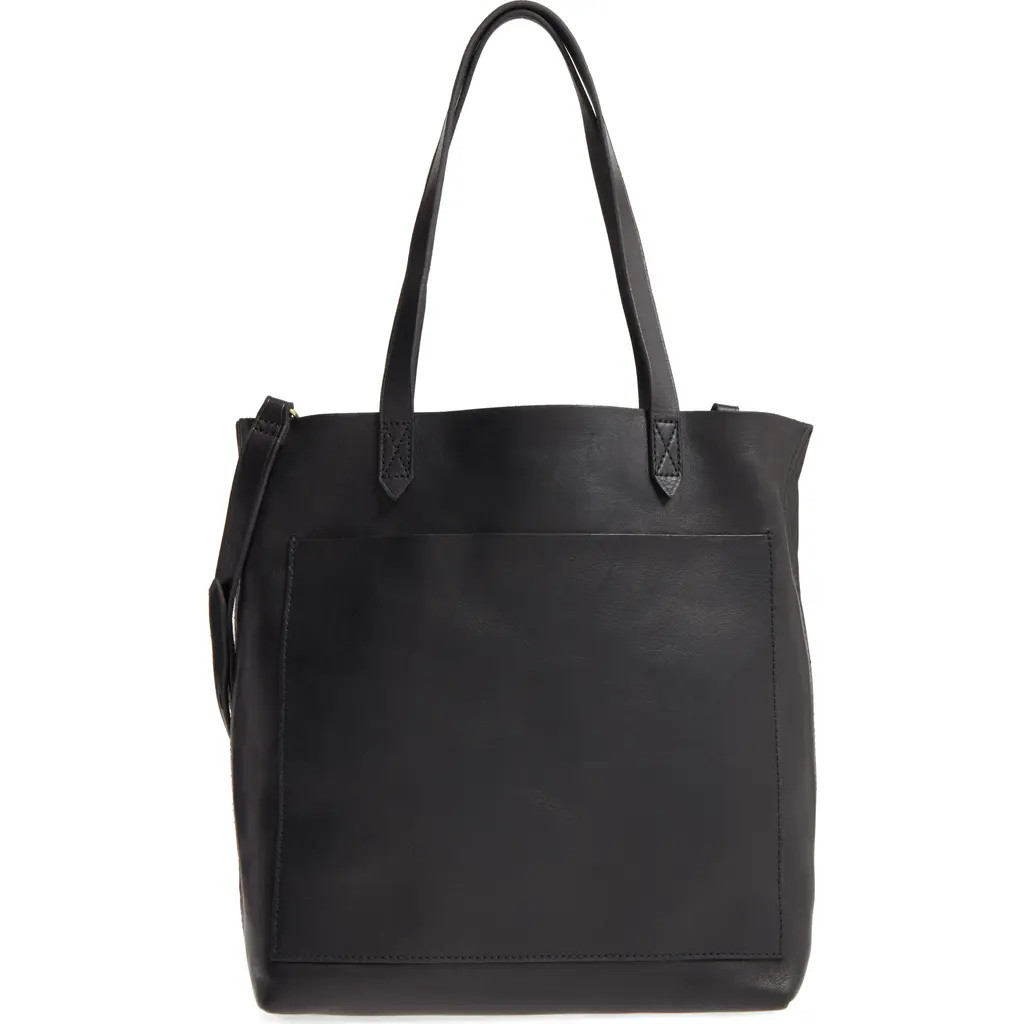 Madewell Medium Leather Transport Tote in True Black at Nordstrom Rack | Nordstrom Rack