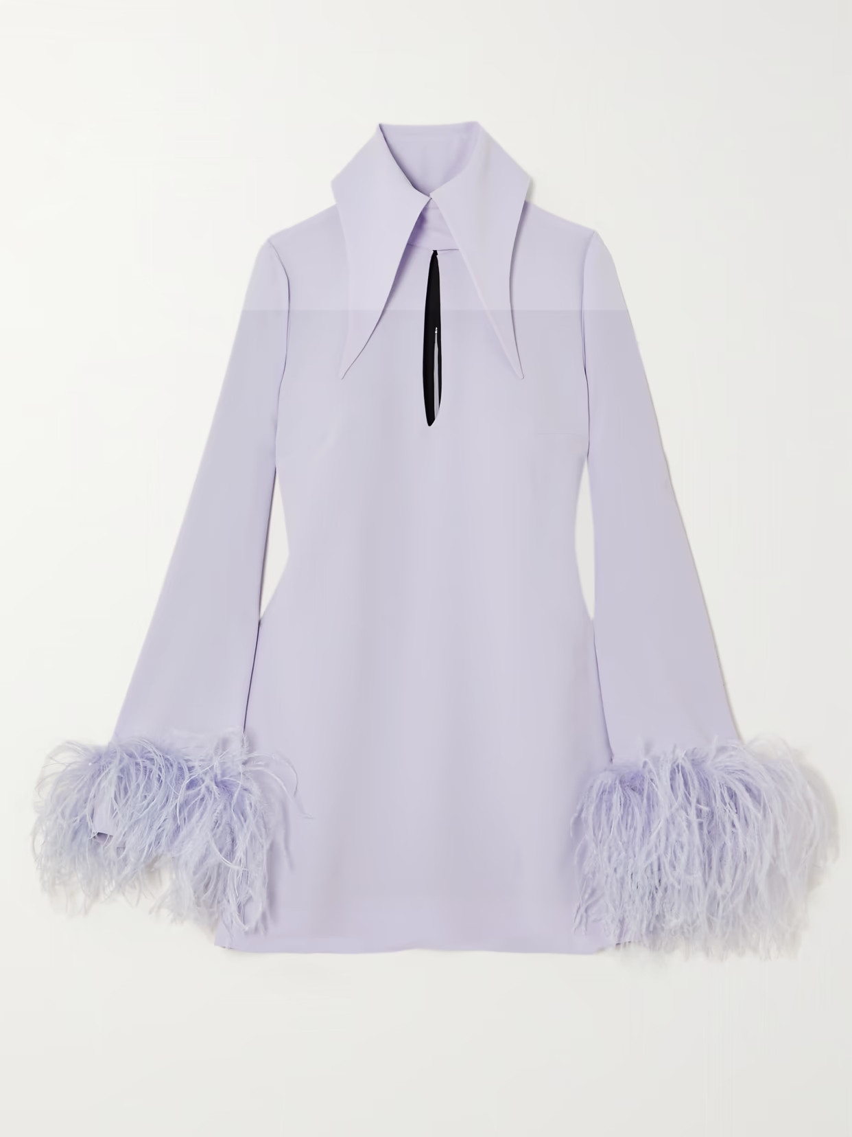 16ARLINGTON - Michelle Feather-trimmed Cutout Crepe Mini Dress - Purple | NET-A-PORTER (US)