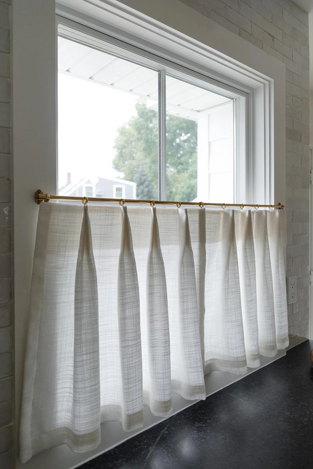 Soft White Linen-Blend Top Pinch Pleat Cafe Curtains — Lined, Tailored | Privacy Custom Window Panels | Etsy (Global)