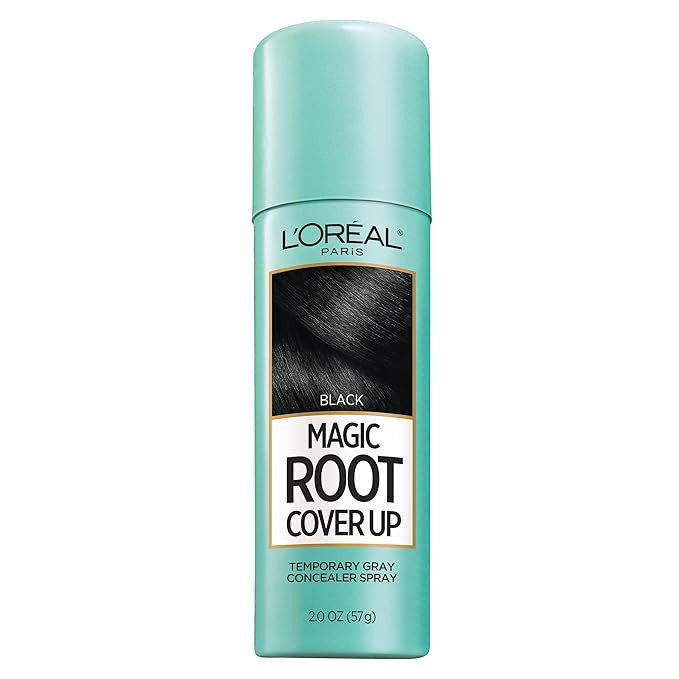 L'Oreal Paris Magic Root Cover Up Gray Concealer Spray Black 2 oz.(Packaging May Vary) | Amazon (US)