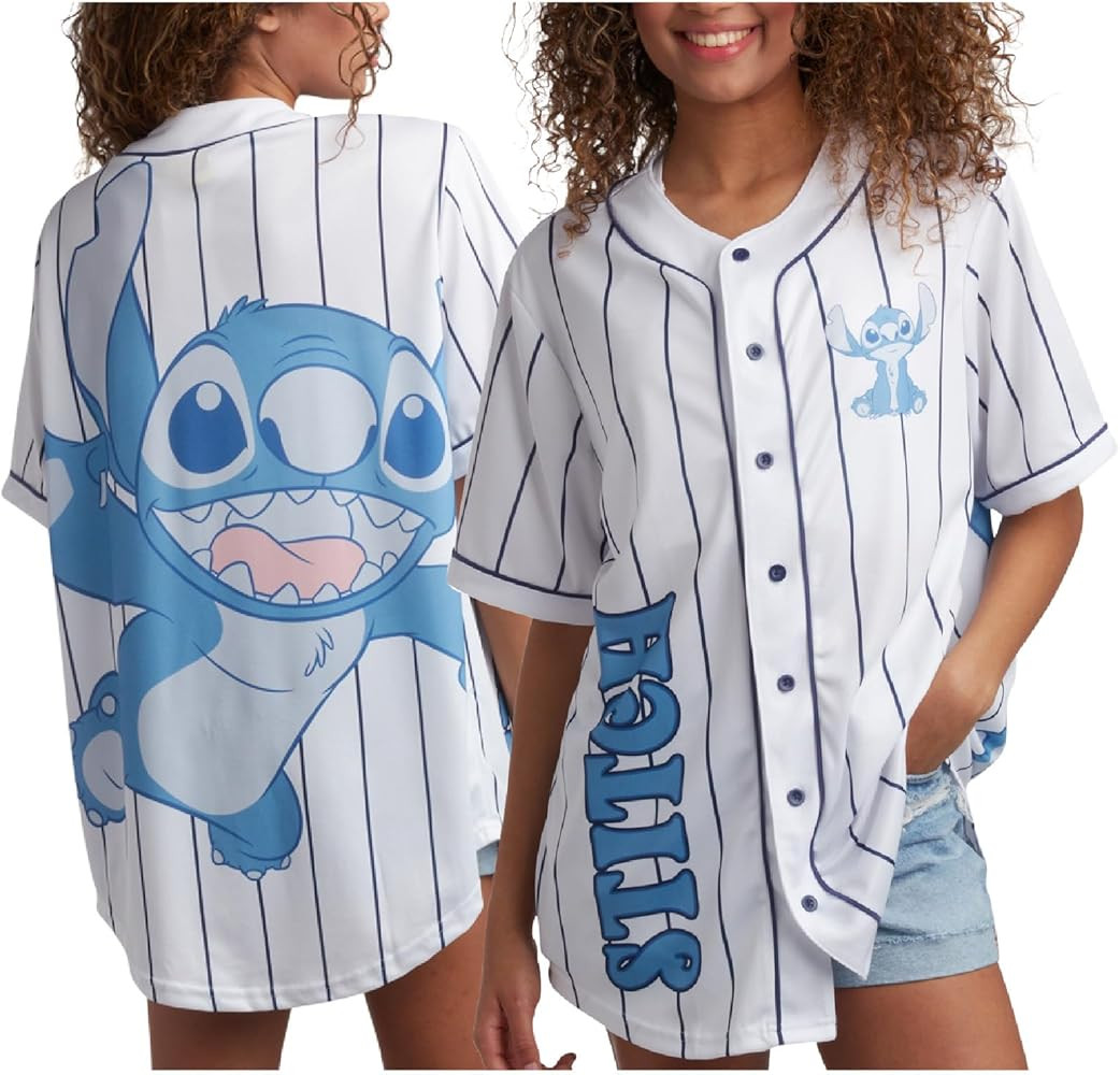 Disney Womens Baseball Jersey - Mickey Mouse Lightning McQueen Marie, Lilo and Stitch Womens Base... | Amazon (US)