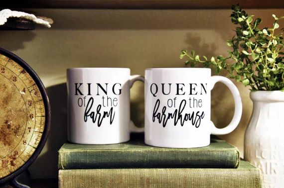 KING/QUEEN SET Farm/Farmhouse Coffee Mug Set of (2) | Etsy (US)