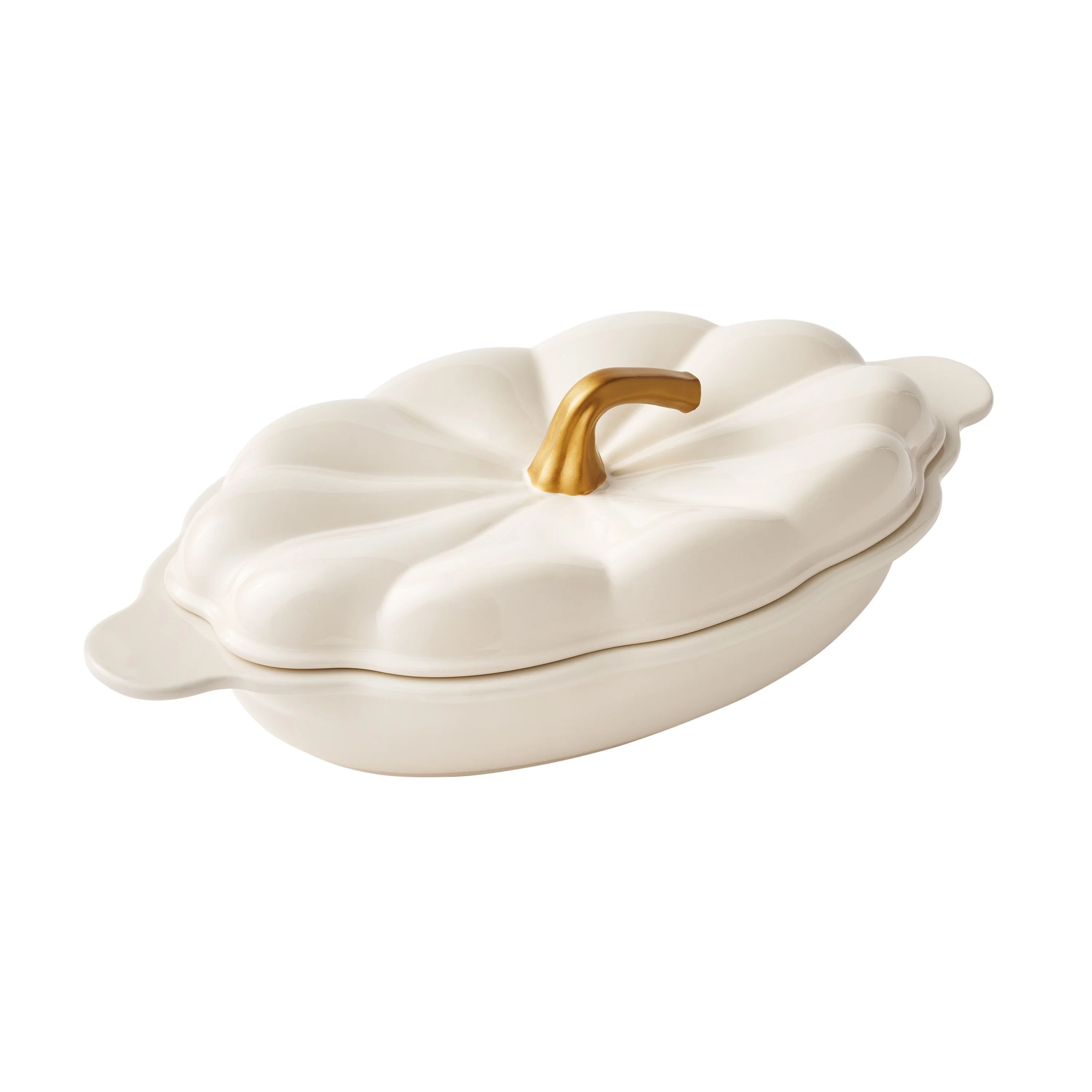 The Pioneer Woman Pumpkin 9 x 13" Oval Linen Stoneware Casserole Dish with Lid | Walmart (US)