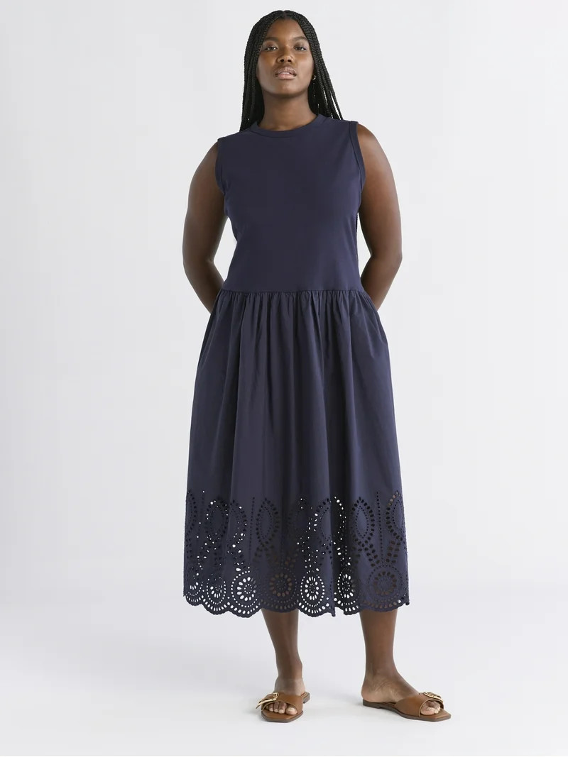 Free Assembly Women's and Women's Plus Sleeveless Mixy Midi Dress, Sizes XS-4X | Walmart (US)