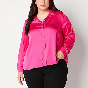 Bold Elements Womens Long Sleeve Regular Fit Button-Down Shirt | JCPenney