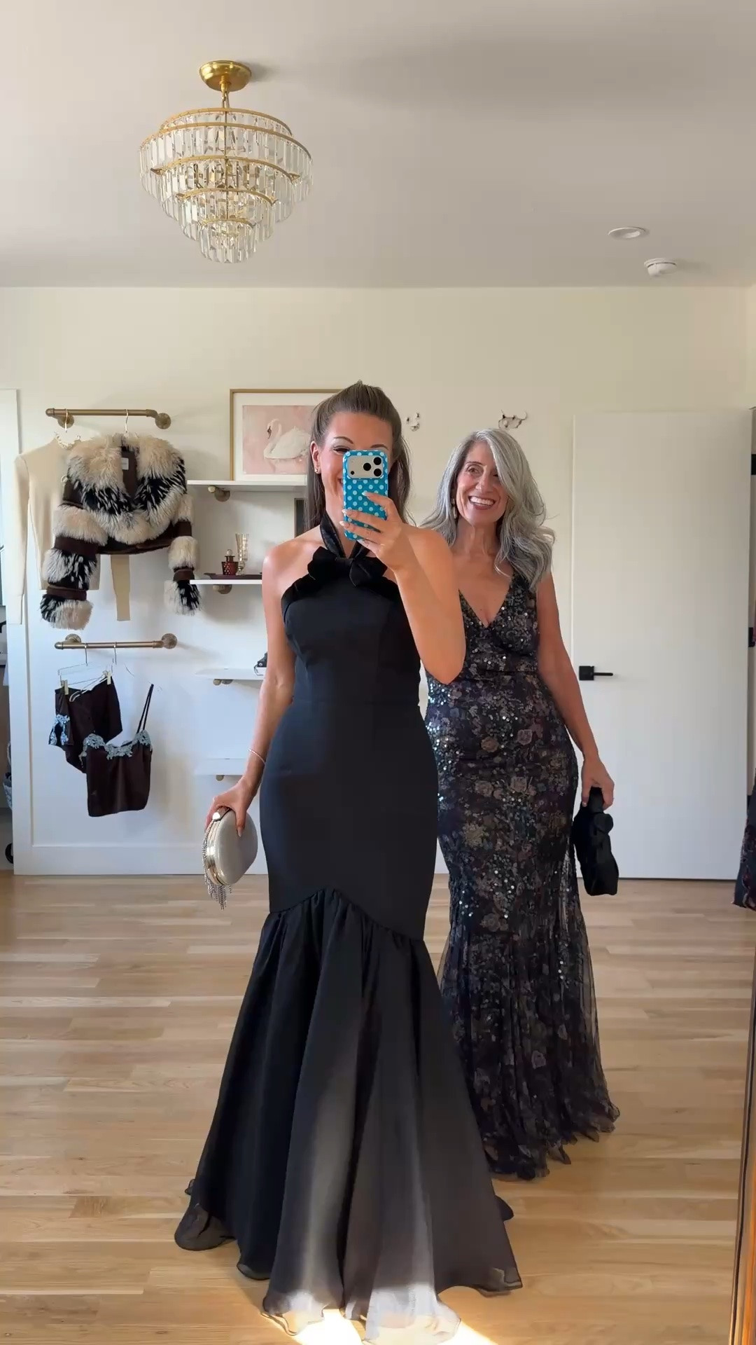 black halter gown with velvet bow at the neckline, fitted bodice, and a flared skirt, sleeveless black V-neck gown with sequin floral print and a flared skirt mom and me wedding guest and mother of the bride dresses 💍

mac duggal: emerson10
revolve: tulip
lulus: emerson20 (first purchase)

I’m 5’4” and wear a size small/2 

mom is 5’4” and wears a medium/6

fall wedding guest dresses, wedding guest dresses, cocktail dresses, semi-formal dresses, black tie wedding guest dresses, destination wedding guest dresses, garden party dresses, wedding guest outfit ideas, mom & me outfits, mom & me dresses, matching outfits, mother daughter outfits, family photo outfits, wedding guest dresses, mother of the bride, mother of the groom, wedding guest outfit ideas

#LTKWedding #LTKSeasonal #LTKootd