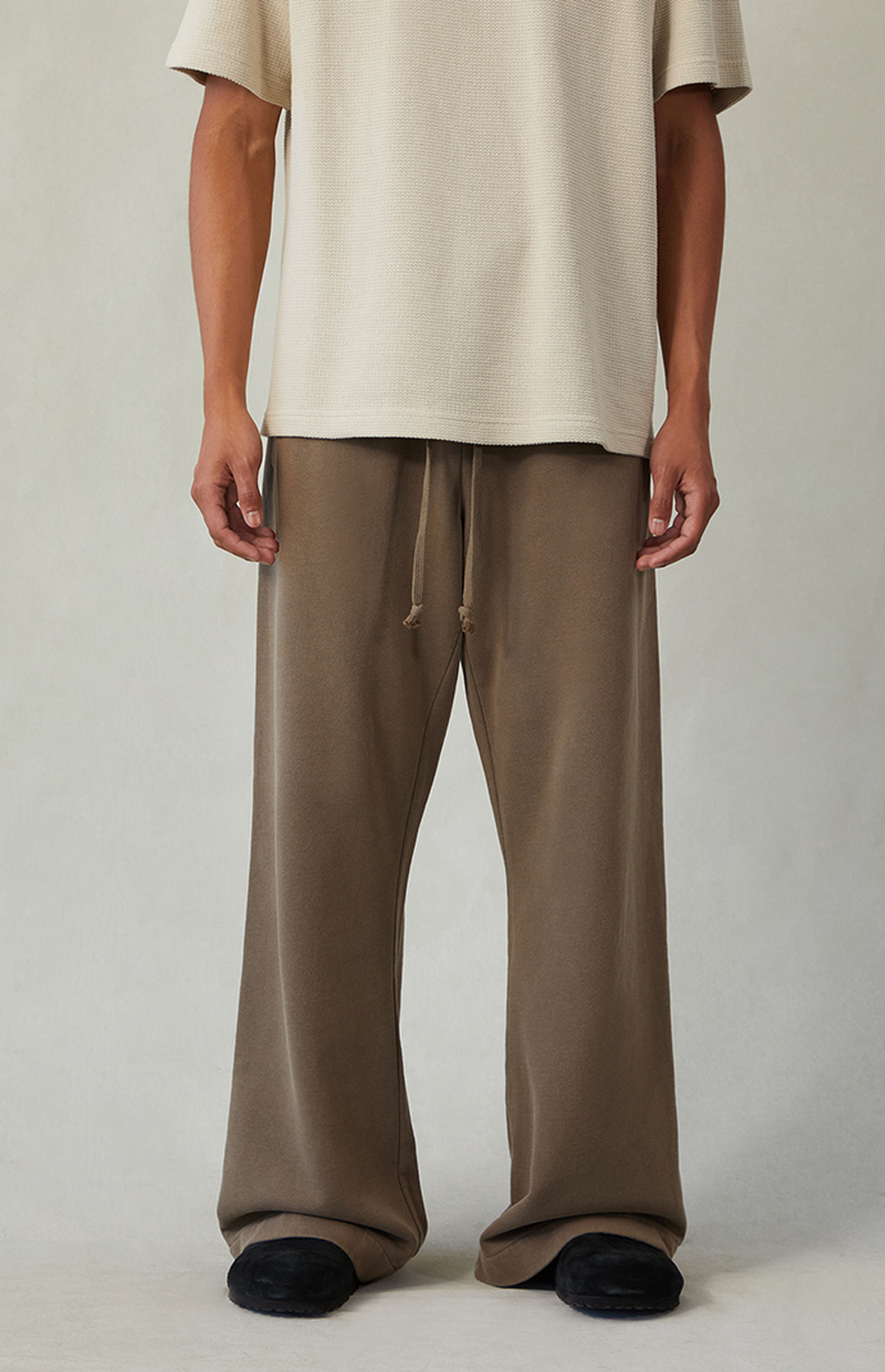 Pacsun Brown Fleece Baggy Bootcut Sweatpants | PacSun