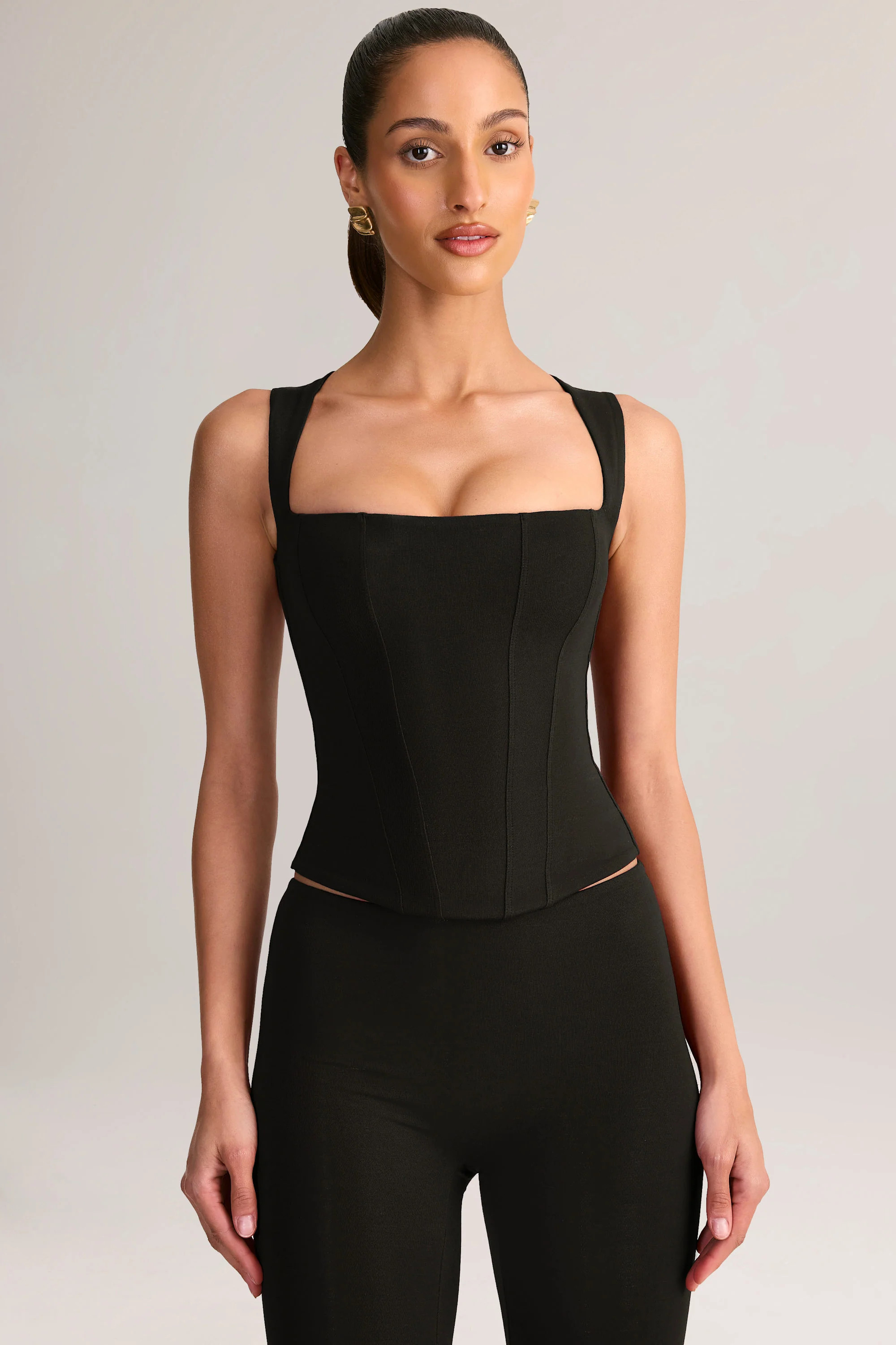 Modal Square-Neck Top in Black | Oh Polly