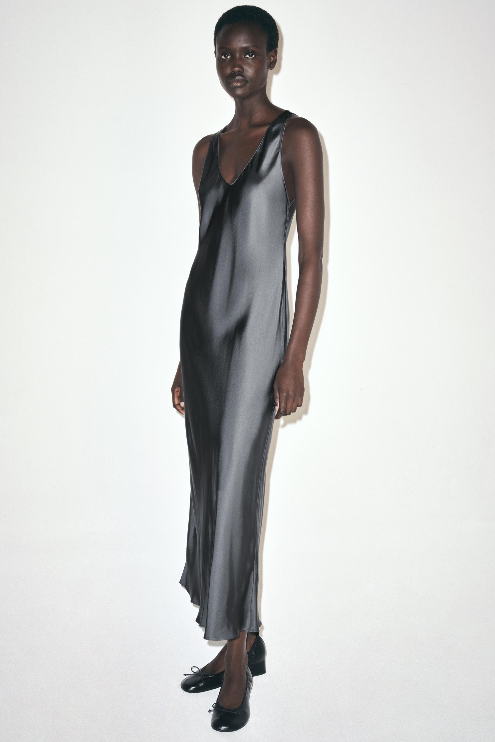 ZW COLLECTION LONG SATIN DRESS | Zara Canada