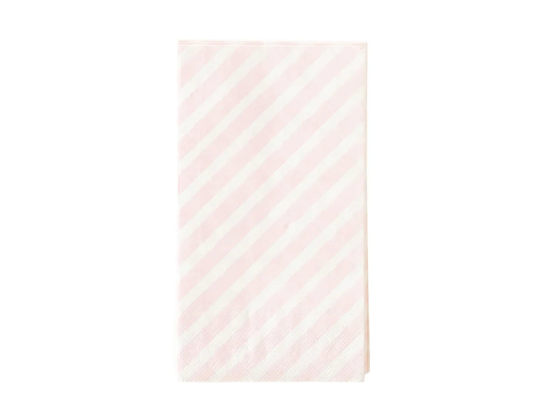 Light Pink Striped Paper Guest Towels 24ct | Pink Christmas Napkins | Pink Candy Cane Dinner Napk... | Etsy (US)