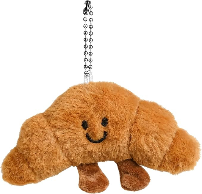 Brown Bread Bag Charm, Fashin Plush Keychain for Handbags Purse Bag Accessories Car Charms PU Key... | Amazon (US)