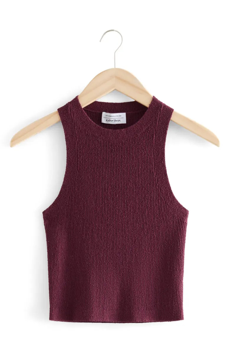 & Other Stories Rib Crop Racerback Tank | Nordstrom | Nordstrom