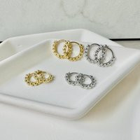 Beaded Small Hoop Earrings, Sterling Silver | Etsy (US)