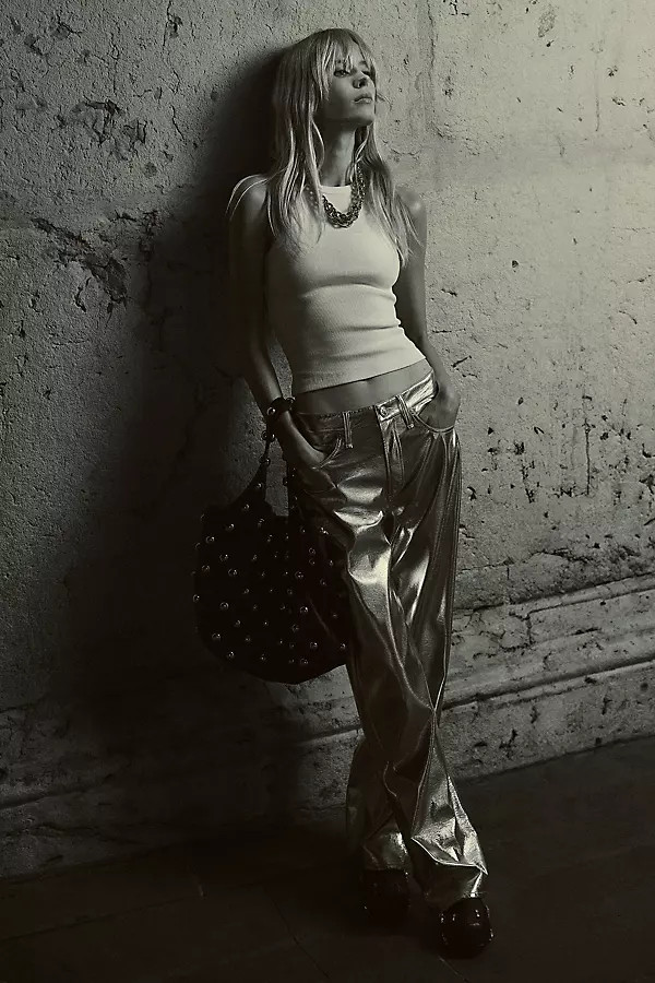 rag & bone Logan Faux Leather High-Rise Wide-Leg Pants | Anthropologie (US)