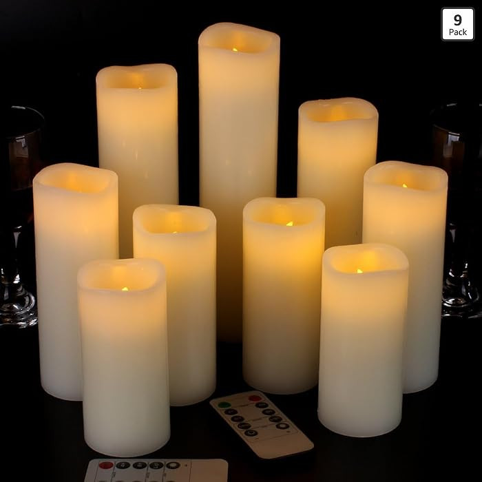 Vinkor Flameless Candles Battery Operated Candles Real Wax Pillar LED Candles with 10-Key Remote ... | Amazon (US)