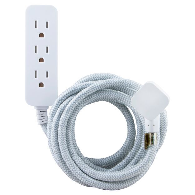 Cordinate 10' Outlet Extension Cord Gray/White | Target