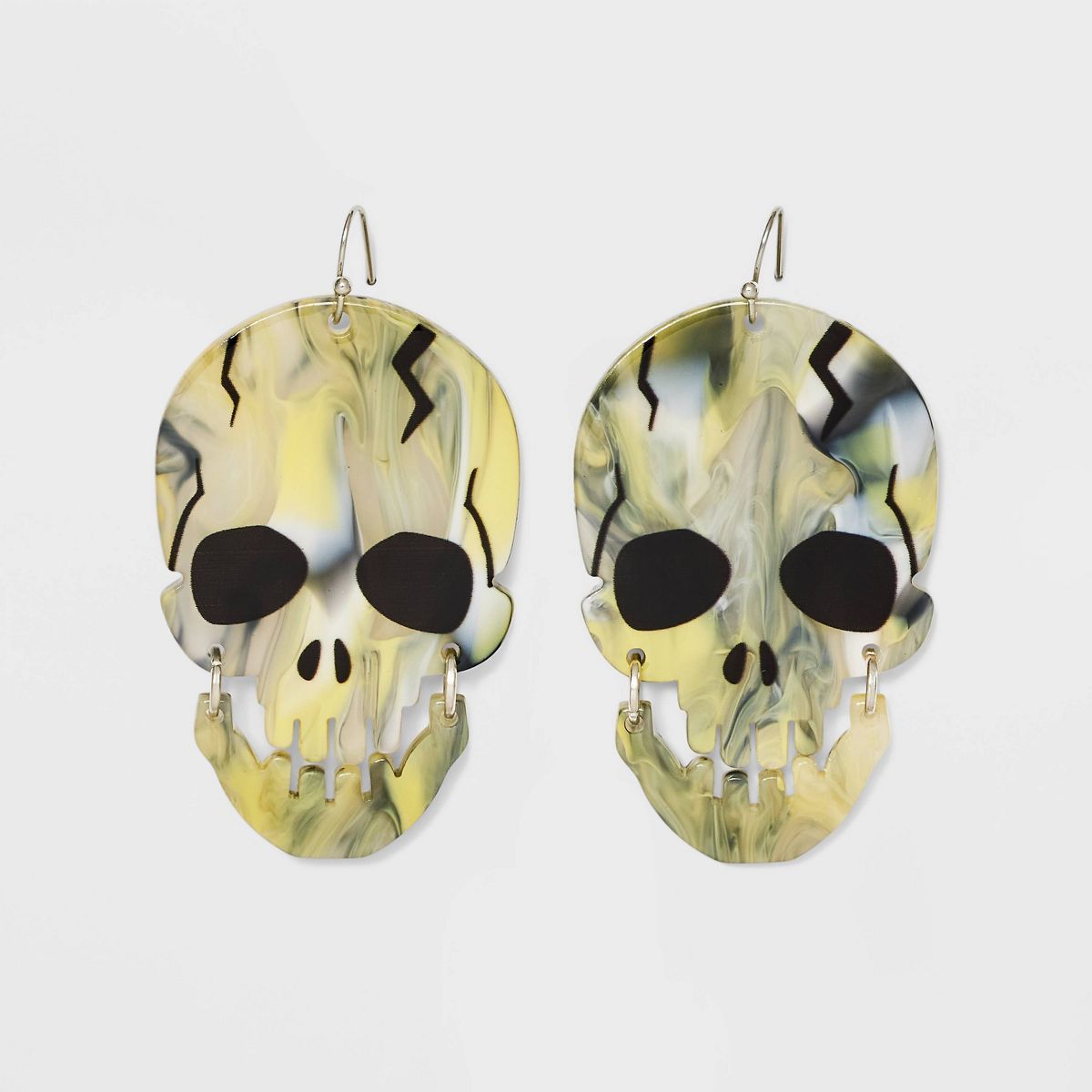 Skull Drop Earrings - Black/Yellow | Target