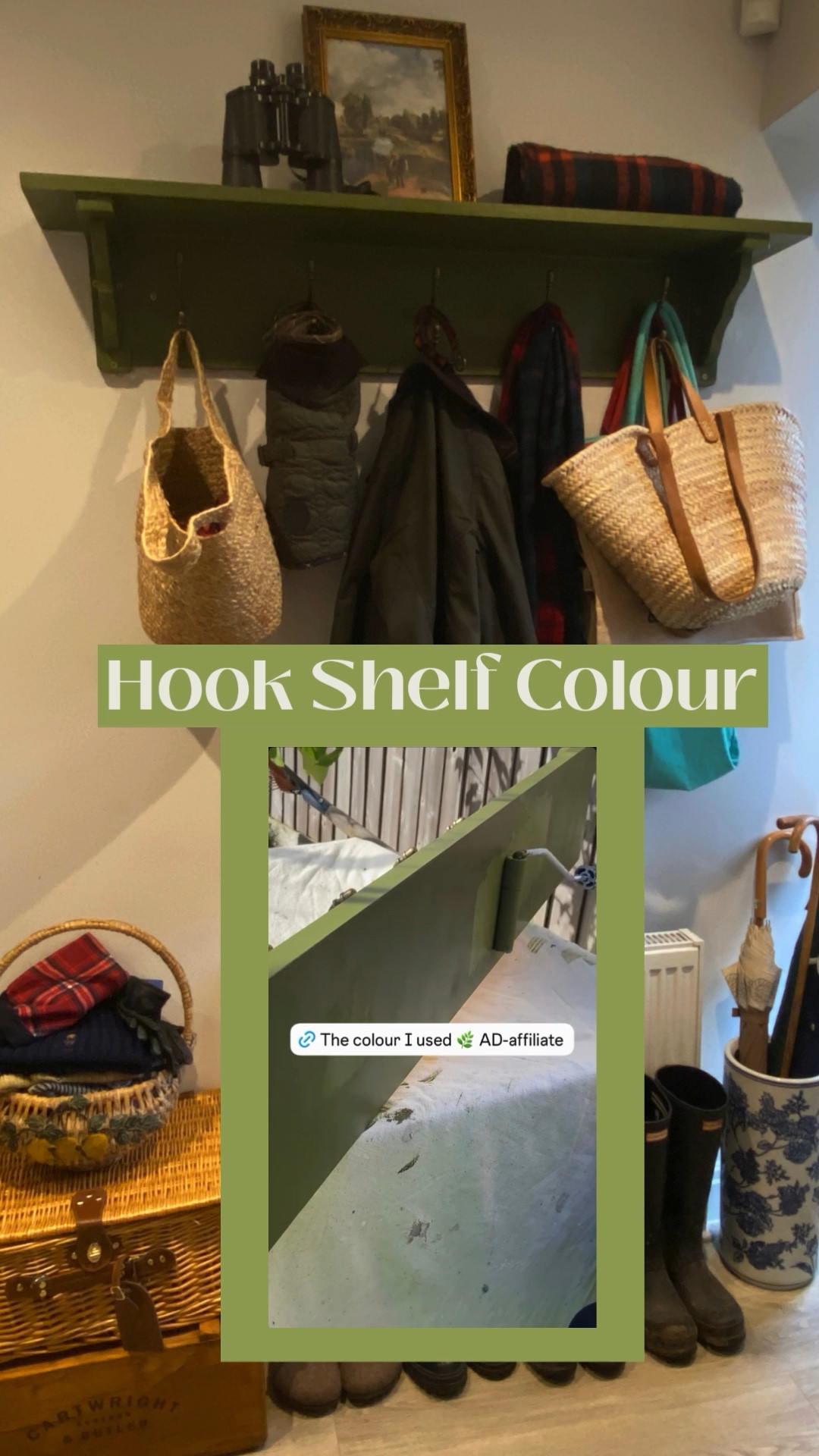 Hallway Makeover 🌿 Colour I used on the coat hook shelf 

#LTKhome #LTKuk