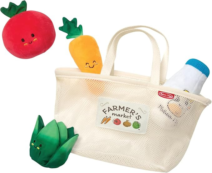 Melissa & Doug Multi-Sensory Market Basket Fill & Spill Infant Toy - Play Food Menus, Pretend Pla... | Amazon (US)
