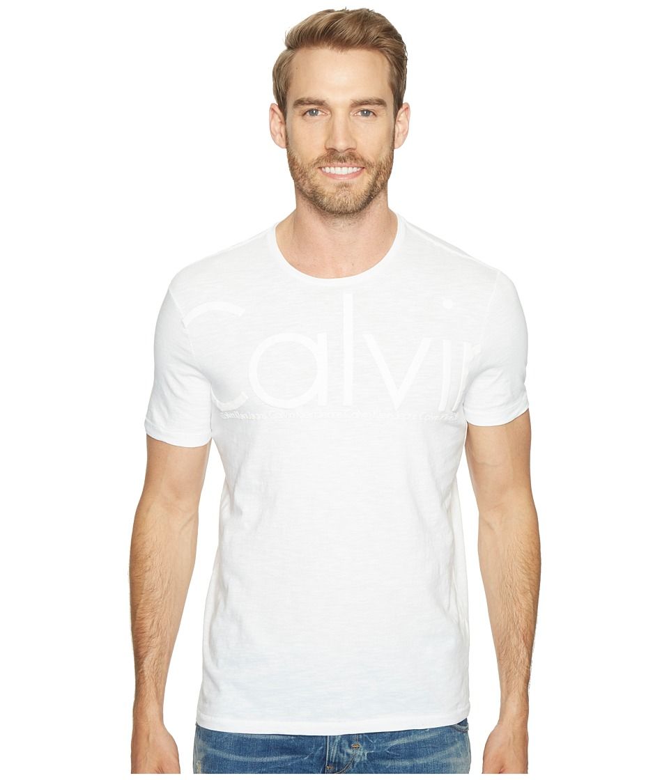 Calvin Klein Jeans - Oversized Calvin Logo Tee (White Wash) Men's T Shirt | Zappos