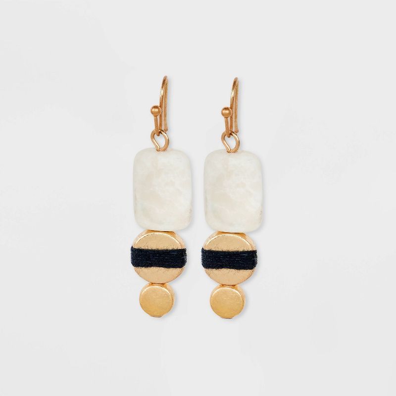 Semi-Precious Linear Drop Earrings - Universal Thread™ | Target