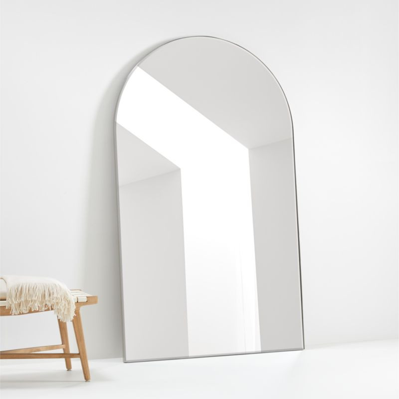 Edge Extra-Large Silver Arch Floor Mirror 48"x80" + Reviews | Crate & Barrel | Crate & Barrel